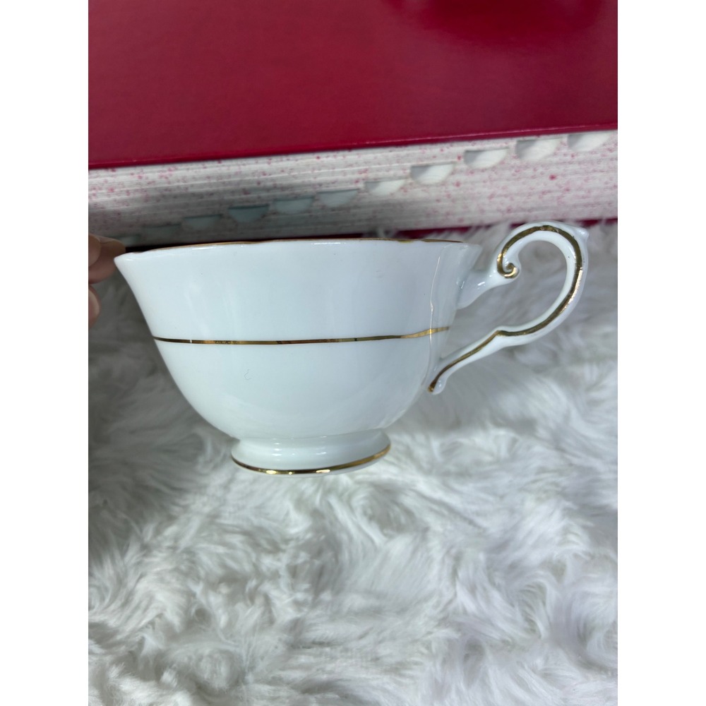 Daffodil Tuscan Fine English Bone China Tea Cup Saucer Black White Floral - Picture 10 of 11